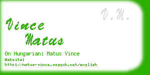 vince matus business card